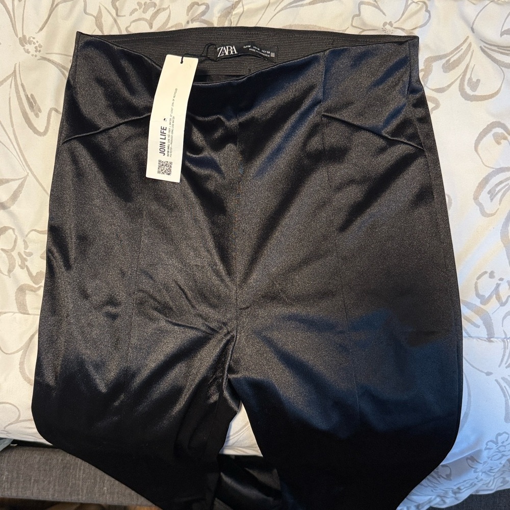 Zara Black Satin Pants